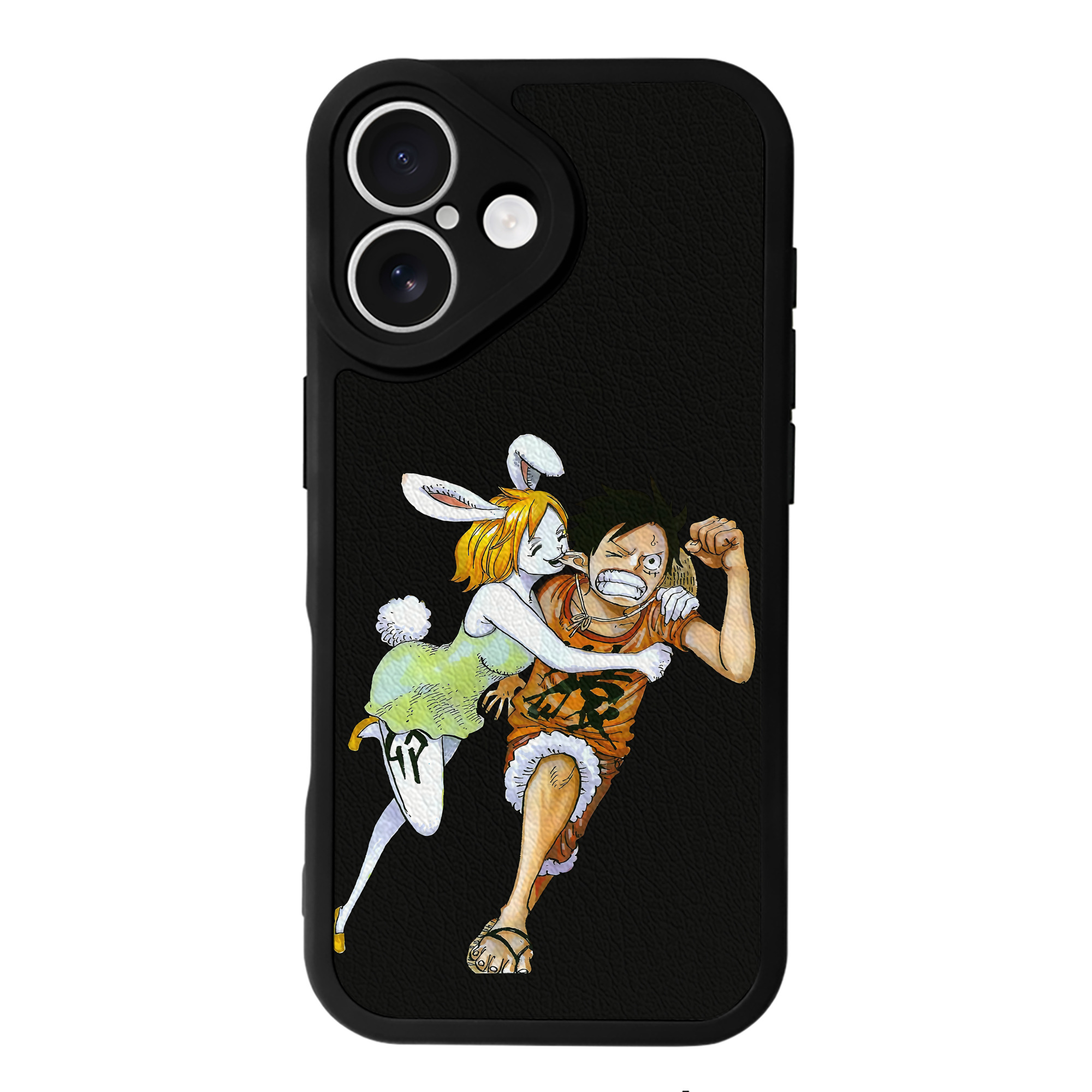 （画像用） ワンピース モンキー・D・ルフィ ONE PIECE Monkey D. Luffy 【iPhone 16シリーズ対応】シリコンスマホケース（レザー調） 材質：シリコン